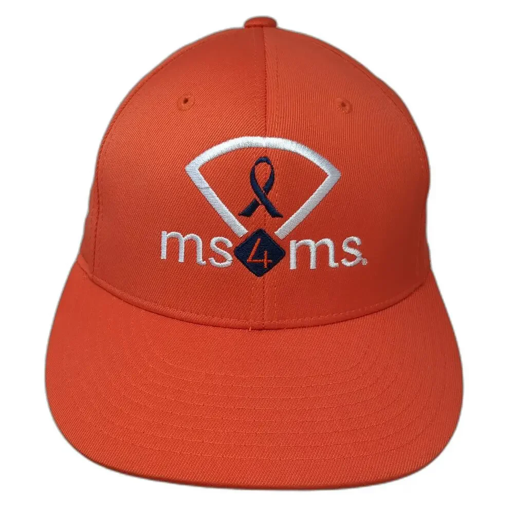 Cap America Baseball Cap Orange M MS4MS Morgan Stanley Perforated Stretch Hat